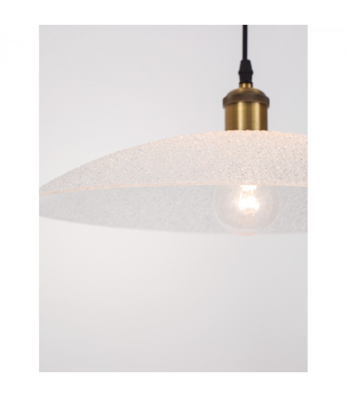 Grane 40cm Dome Pendant Ceiling Light Diamond White Glass Gold Metal LED E27-5