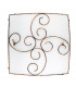 Lungo 3 Light Decorative Flush Ceiling Light Satinated White Glass Antique Brown Metal LED E27-1