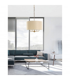 Elizabeth 4 Light Cylindrical Pendant Ceiling Light Antique Bronze Metal Sand Shade LED E14-2