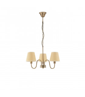 Elizabeth 3 Light Multi Arm Chandelier with Shades Antique Bronze Metal Sand Shade LED E14-1