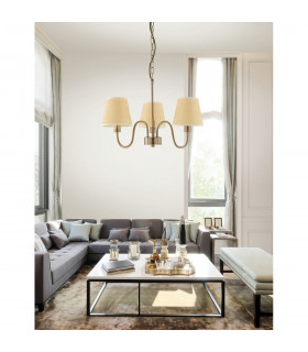 Elizabeth 3 Light Multi Arm Chandelier with Shades Antique Bronze Metal Sand Shade LED E14-2