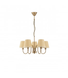 Elizabeth 5 Light Multi Arm Chandelier with Shades Antique Bronze Metal Sand Shade LED E14att-1