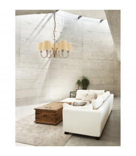 Elizabeth 5 Light Multi Arm Chandelier with Shades Antique Bronze Metal Sand Shade LED E14att-2