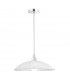 Shell Dome Pendant Ceiling Light Chrome Metal White Clear Structured Glass LED E27att-1