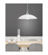 Shell Dome Pendant Ceiling Light Chrome Metal White Clear Structured Glass LED E27att-2