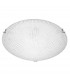 Shell 40cm Flush Ceiling Light White Clear Structured Glass LED E27-1