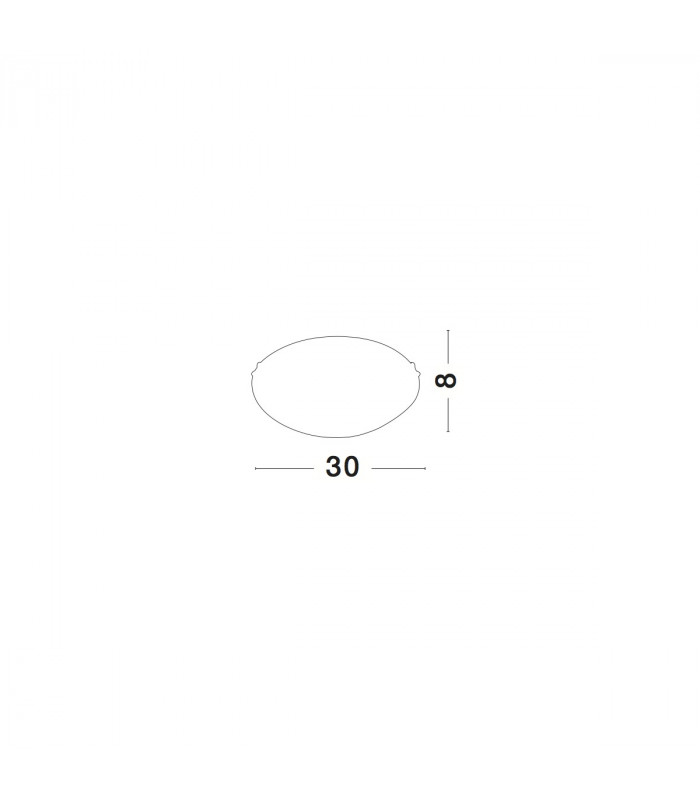Shell 30cm Flush Ceiling Light White Clear Structured Glass LED E27-3