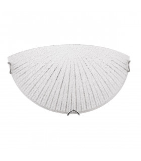 Shell Flush Wall Uplighter White Clear Structured Glass LED E27-1