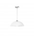 Vinca 30cm Dome Pendant Ceiling Light Chrome Metal White Wipe Technique Glass LED E27-1