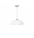 Vinca 40cm Dome Pendant Ceiling Light Chrome Metal White Wipe Technique Glass LED E27-1