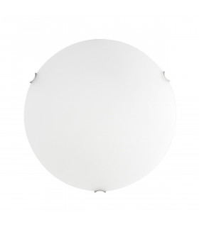 Anco 30cm Flush Ceiling Light Satinated White Glass Chrome Metal LED E27-1