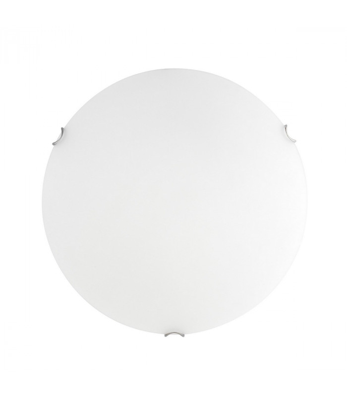 Anco 30cm Flush Ceiling Light Satinated White Glass Chrome Metal LED E27-1