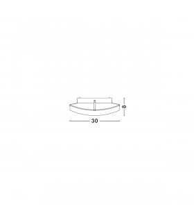Anco 30cm Flush Ceiling Light Satinated White Glass Chrome Metal LED E27-2