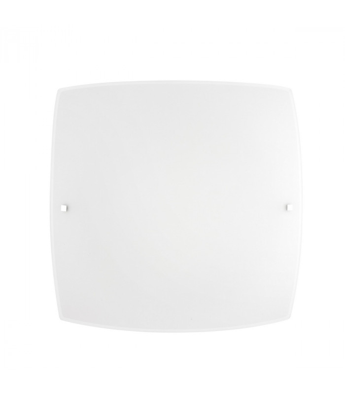 Quale 50cm Flush Ceiling Light Satinated White Glass Chrome Metal LED E27-1