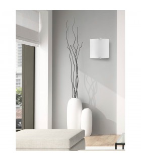 Quale 26cm Flush Ceiling Light Satinated White Glass Chrome Metal LED E27-2