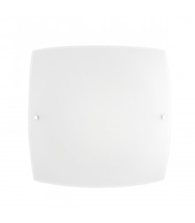 Quale 30cm Flush Ceiling Light Satinated White Glass Chrome Metal LED E27-1