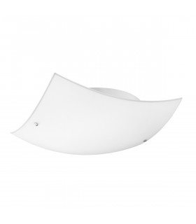 Quale 30cm Flush Ceiling Light Satinated White Glass Chrome Metal LED E27-2