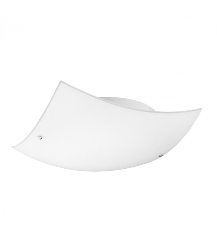 Quale 30cm Flush Ceiling Light Satinated White Glass Chrome Metal LED E27-2