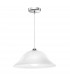 Vinca 40cm Dome Pendant Ceiling Light Chrome Metal Alabaster Glass LED E27-1