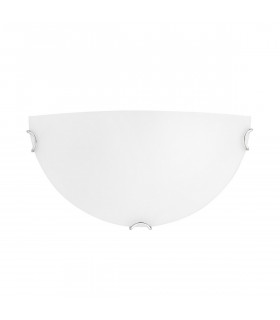 Anco Flush Wall Uplighter Satinated White Glass Chrome Metal LED E27-1