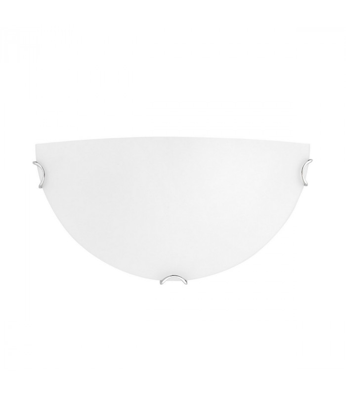 Anco Flush Wall Uplighter Satinated White Glass Chrome Metal LED E27-1