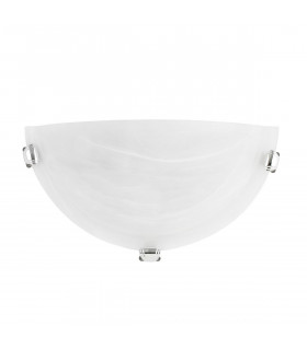 Giorno Flush Wall Uplighter Alabaster Glass Chrome Metal LED E27-1