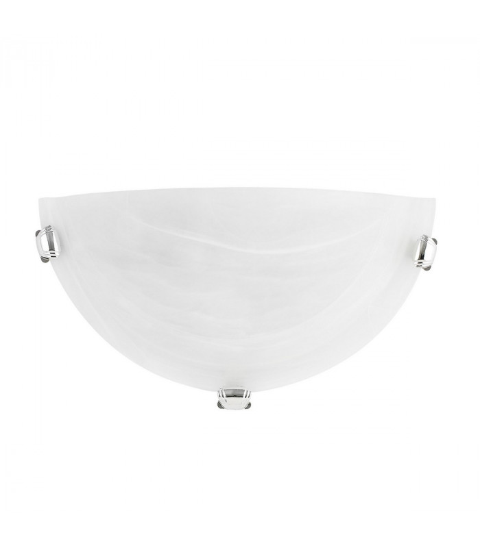 Giorno Flush Wall Uplighter Alabaster Glass Chrome Metal LED E27-1