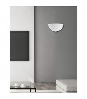 Giorno Flush Wall Uplighter Alabaster Glass Chrome Metal LED E27-2