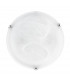 Giorno 30cm Flush Ceiling Light Alabaster Glass Chrome Metal LED E27-1