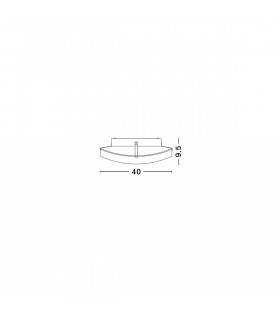 Giorno 40cm Flush Ceiling Light Alabaster Glass Chrome Metal LED E27-2