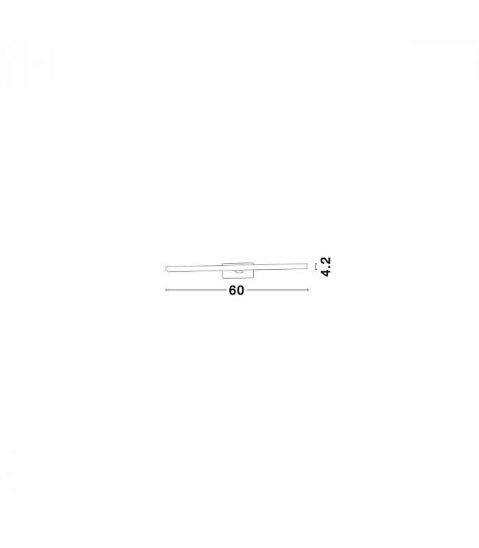 Gropius 60cm Bathroom Over Mirror Light Chrome Aluminium LED 12W 960Lm 3000K IP44-7