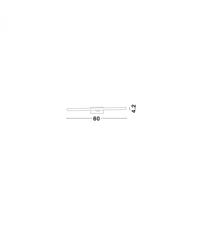 Gropius 60cm Bathroom Over Mirror Light Silver Chrome Aluminium LED 12W 960Lm 3000K IP44-5