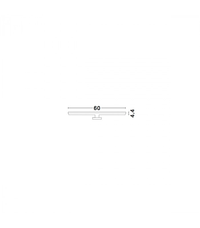 Gropius 60cm Bathroom Over Mirror Light Chrome Aluminium LED 12W 960Lm 3000K IP44-4