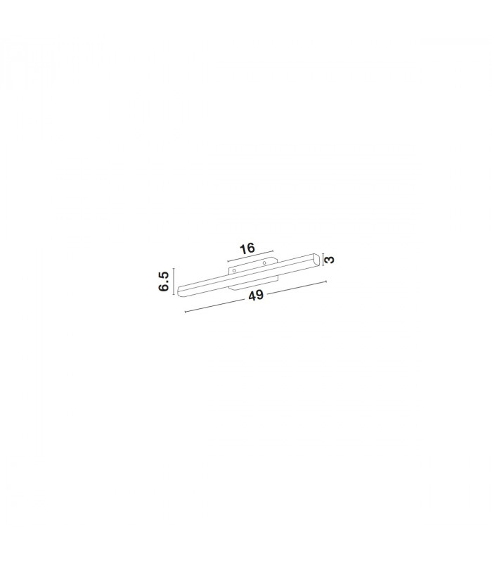 Vanese 49cm Bathroom Over Mirror Light Chrome Aluminium LED 12W 1174Lm 3000K IP44-3