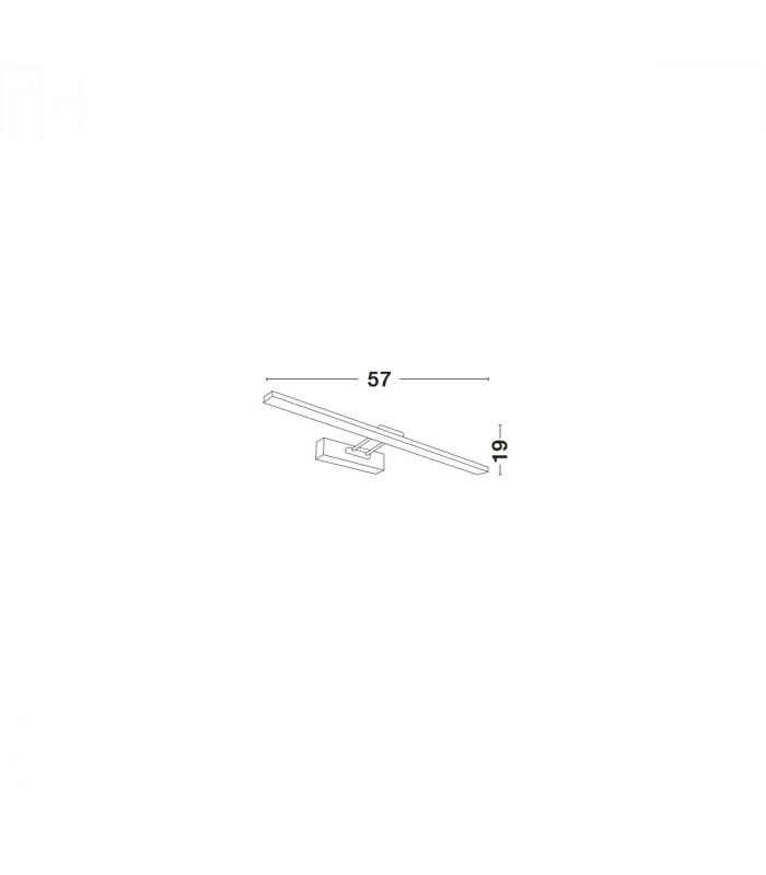 Rosa Bathroom Over Mirror Light Chrome Aluminium LED 18W 530Lm 4000K IP44-5