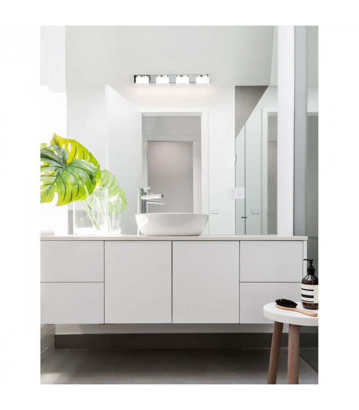 Sabia 4 Light Bathroom Wall Lamp Chrome Aluminium LED 20W 1906Lm 3000K IP44-2