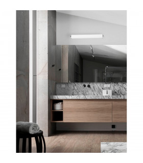 Polo 2 Light Bathroom Over Mirror Light Opal Glass Satin Nickel LED E14 IP44-2