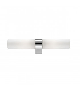 Polo 2 Light Bathroom Wall Lamp White Opal Glass Chrome Aluminium LED E14 IP44-1