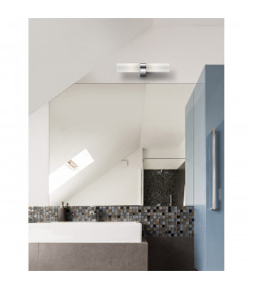 Polo 2 Light Bathroom Wall Lamp White Opal Glass Chrome Aluminium LED E14 IP44-2