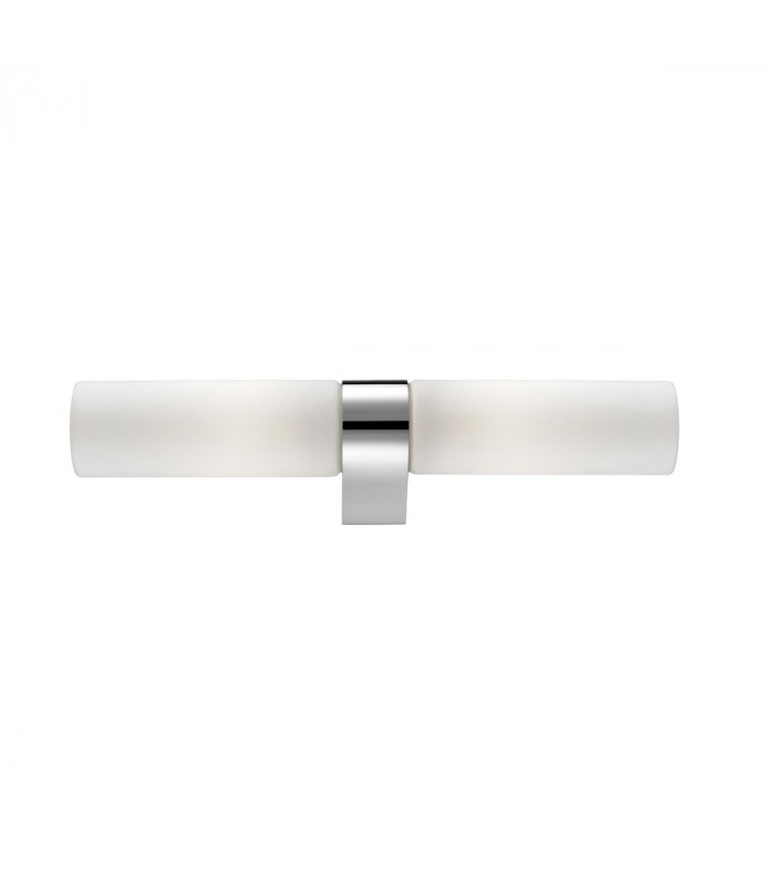 Polo 40cm Bathroom Wall Lamp White Opal Glass Chrome Aluminium LED E14 IP44-1