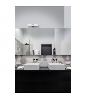 Polo 40cm Bathroom Wall Lamp White Opal Glass Chrome Aluminium LED E14 IP44-2