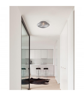 Sens Bathroom Ceiling Light Grey Glass Led E27-2
