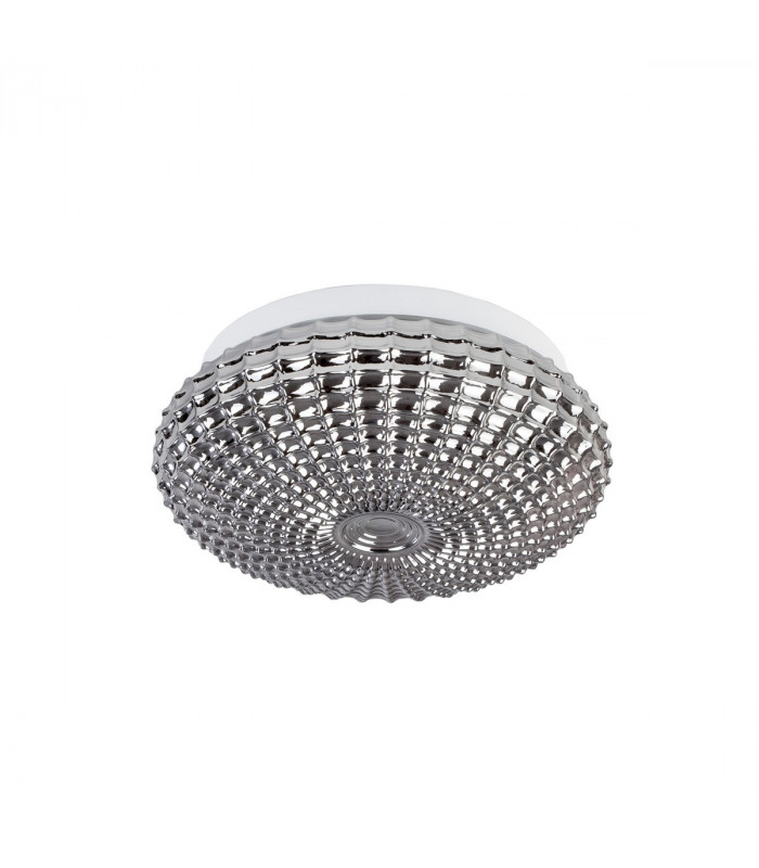 Clam 2 Light Bathroom Ceiling Light Smoke Chrome Glass White Metal Led E27 Ip44-1