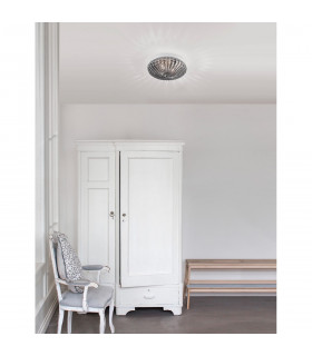 Clam 2 Light Bathroom Ceiling Light Smoke Chrome Glass White Metal Led E27 Ip44-2
