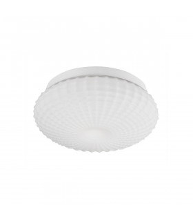 Clam 2 Light Bathroom Ceiling Light White Glass White Metal LED E27 IP44-1