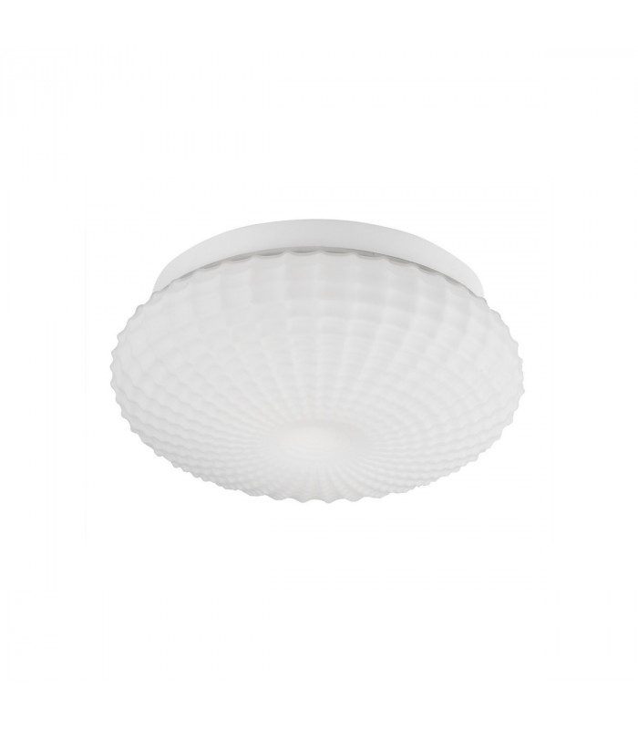Clam 2 Light Bathroom Ceiling Light White Glass White Metal LED E27 IP44-1
