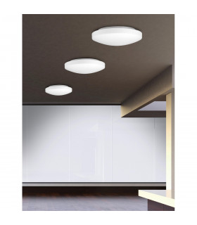 Ivi 26cm Flush Ceiling Light White Opal Glass LED E27 IP44-2