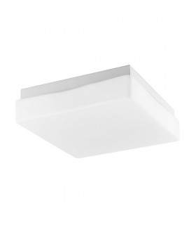 Cube 20cm Flush Ceiling Light White Opal Glass LED E27 IP44-1