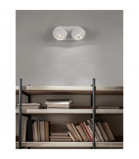 Gon 2 Light Twin Ceiling Spotlight Sandy White Aluminium LED 2x5W 800Lm 3000K-2