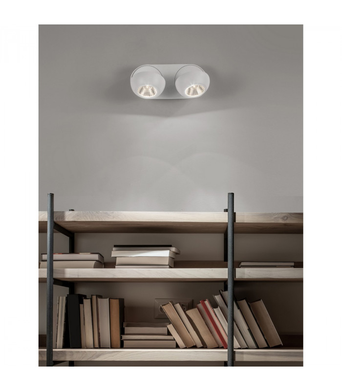 Gon 2 Light Twin Ceiling Spotlight Sandy White Aluminium LED 2x5W 800Lm 3000K-2